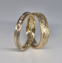 Design ringen met originele afwerking en diamant