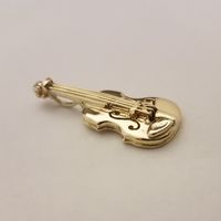 Geelgouden handgemaakte miniatuur hanger viool van goud klant